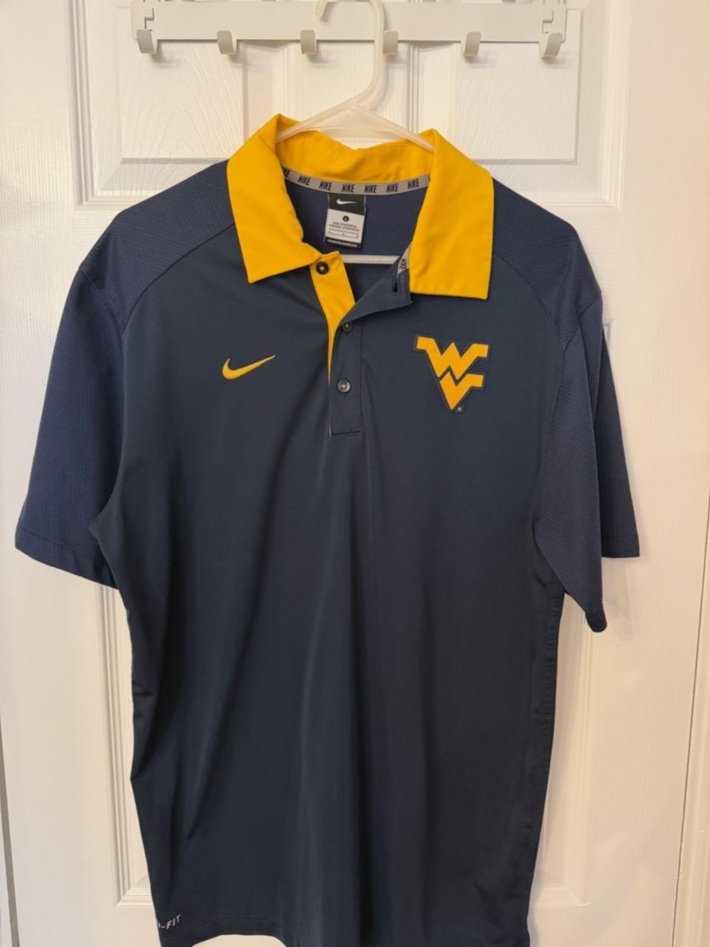 Nike Men’s Navy and Gold West Virginia Polo
